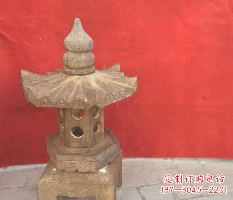 威海公园仿古石灯石雕