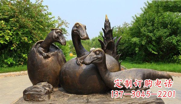 威海公园仿真恐龙铜雕