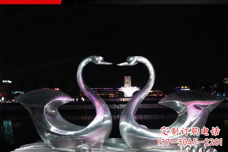 威海中领雕塑定制不锈钢仙鹤雕塑