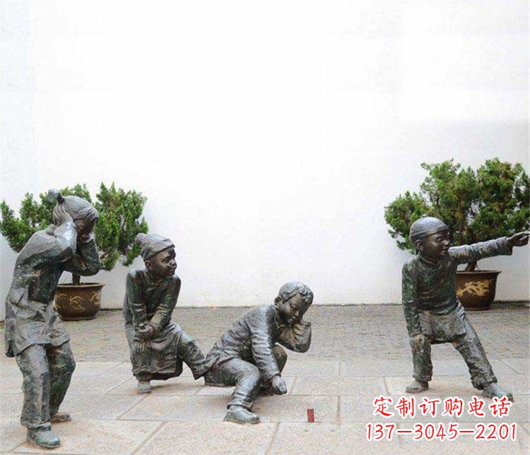 威海愉悦童年,珍藏宝贝铜雕小孩