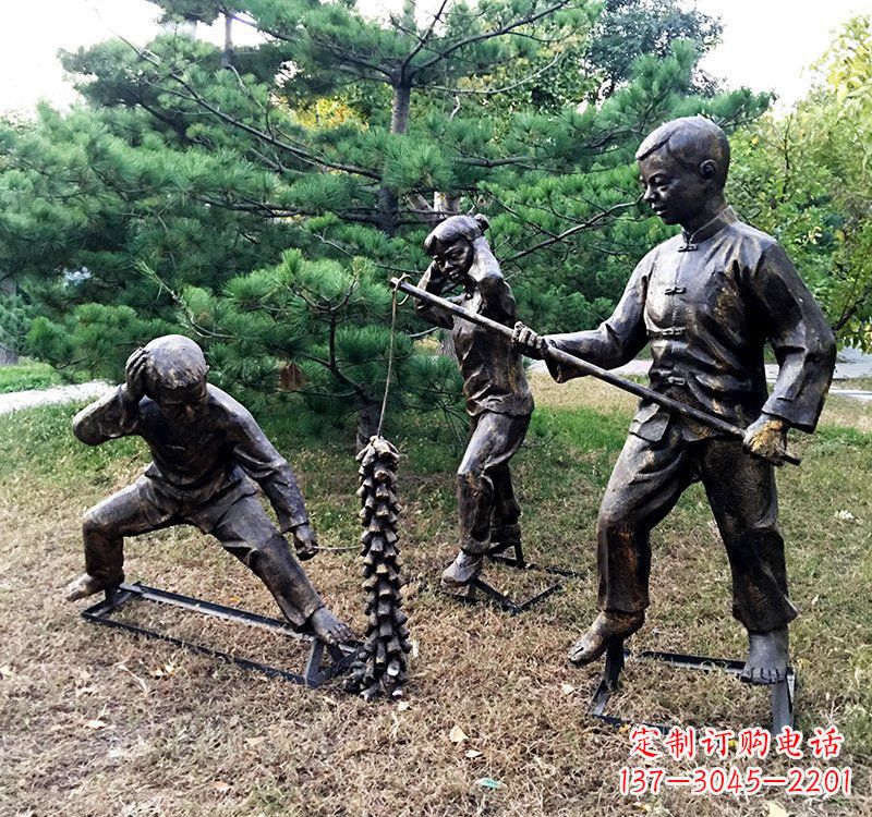 威海优雅精致的儿童铜雕