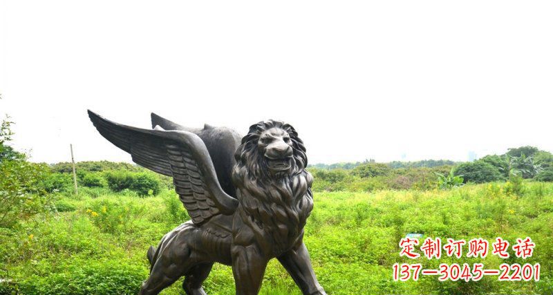 威海公园飞狮动物铜雕