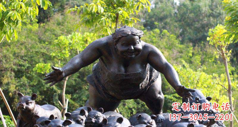 威海萌萌哒小女孩铜雕