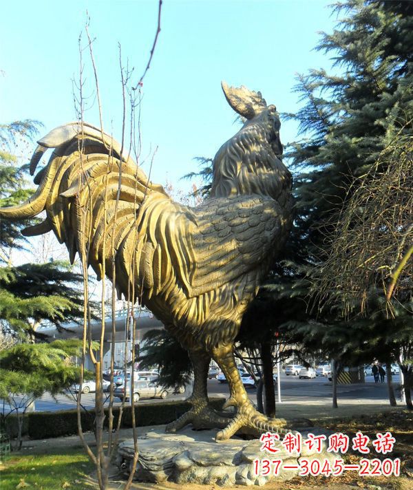 威海艺术级公鸡大型铜雕