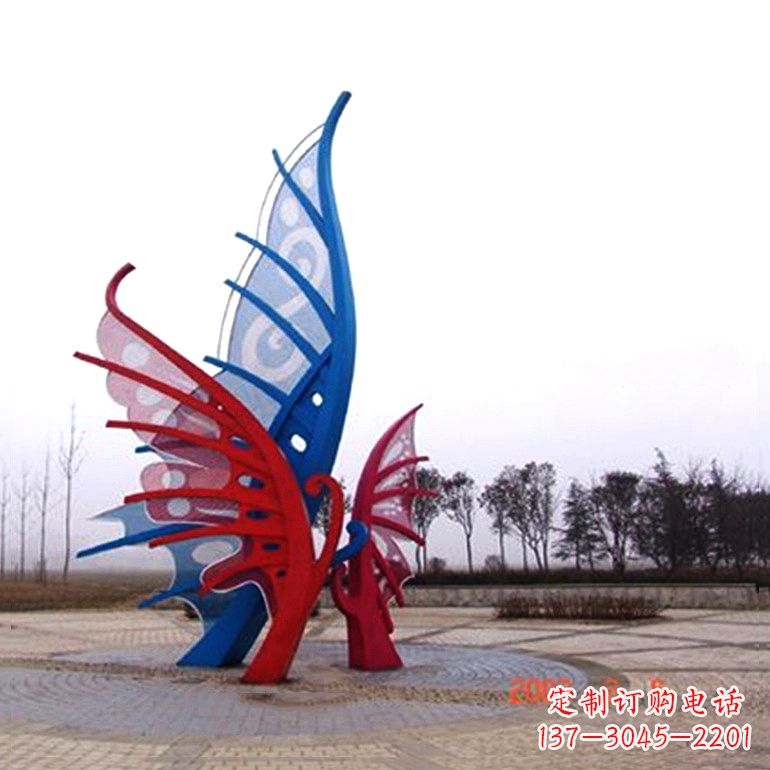 威海公园广场不锈钢景观蝴蝶景观雕塑