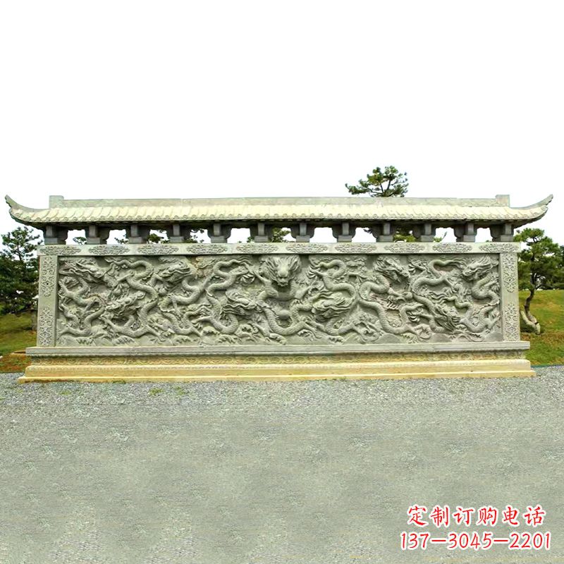 威海山水玉龙壁雕艺术