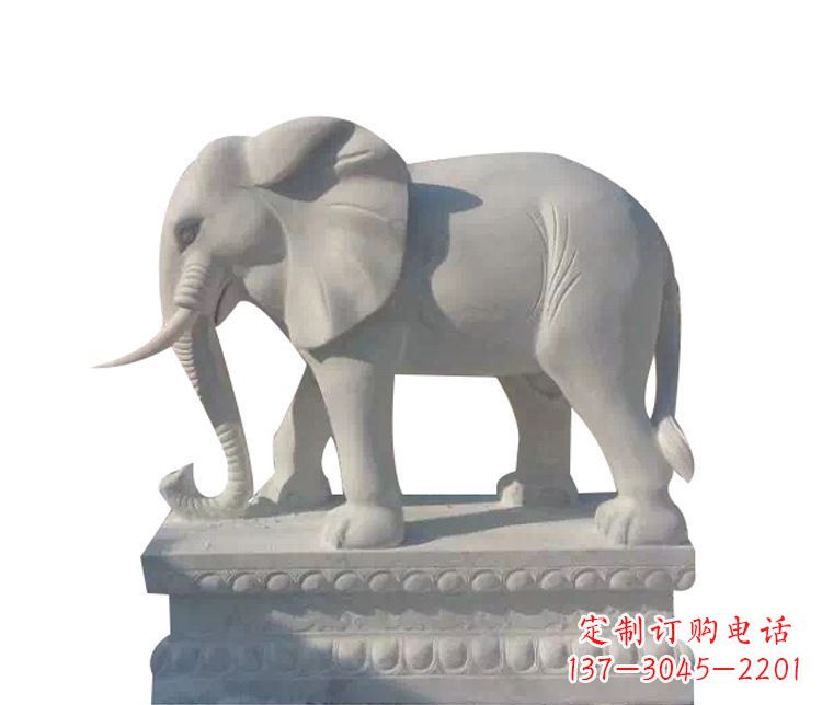 威海优质汉白玉大象动物石雕