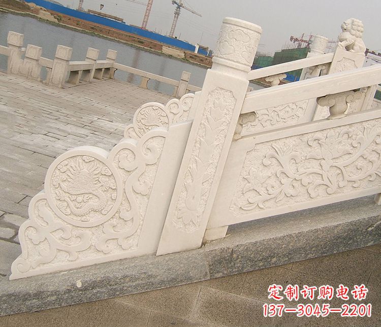 威海汉白玉精美园林栏板雕塑