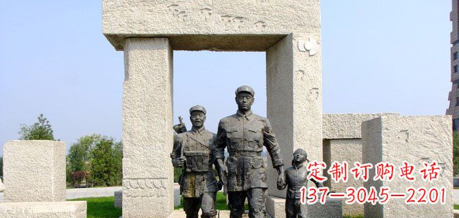 威海公园红军人物铜雕 (2)