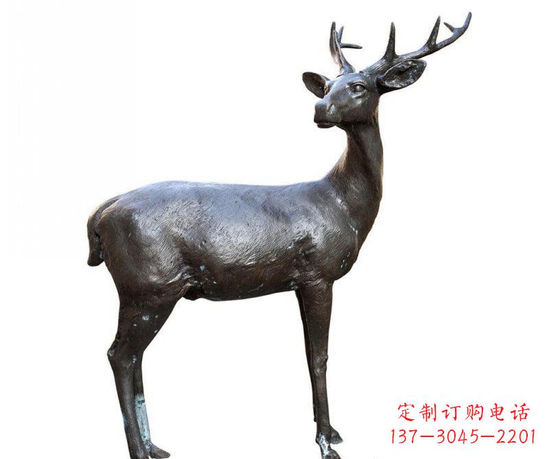 威海铜雕回头鹿动物雕塑