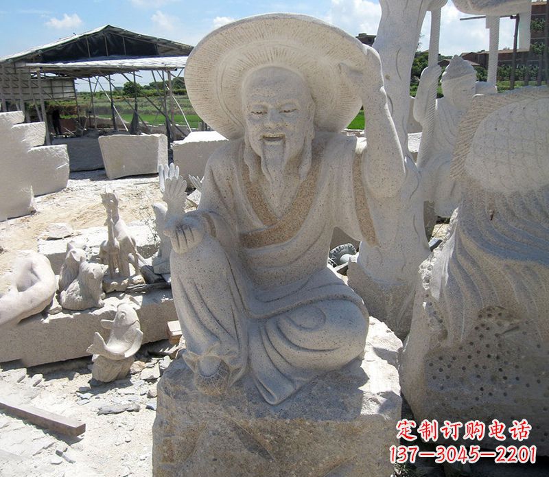 威海公园姜太公石雕