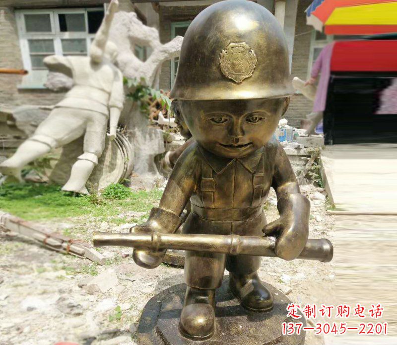 威海精致细腻的交通警察铜雕
