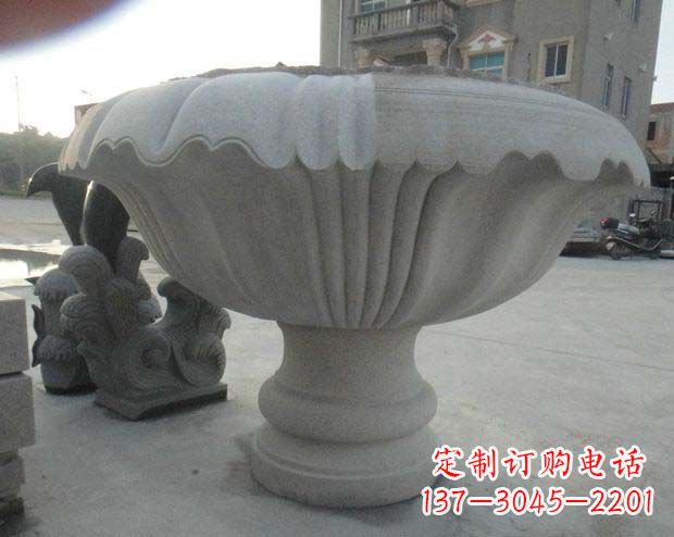 威海高端大理石花盆雕塑