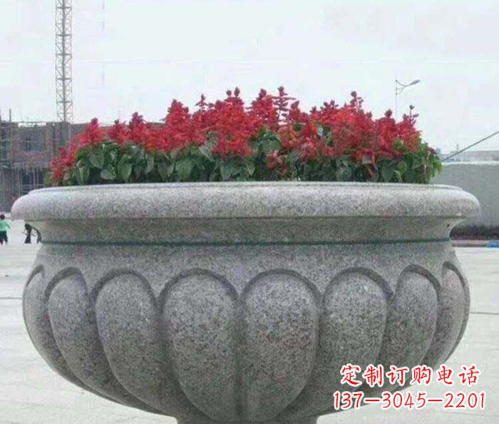 威海精美大理石花盆雕塑