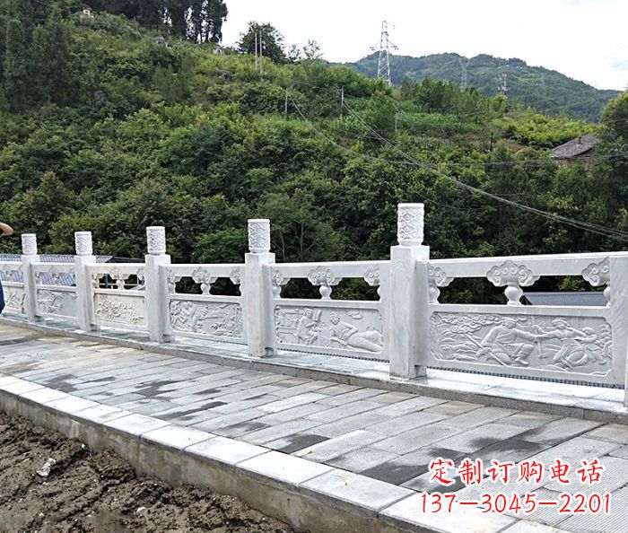 威海专为公园景观定制的大理石栏板石雕