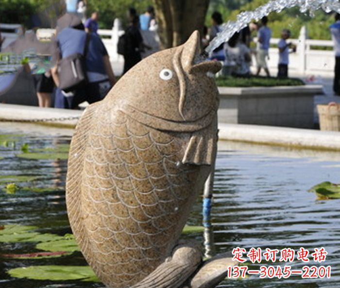 威海大理石鲤鱼喷泉石雕