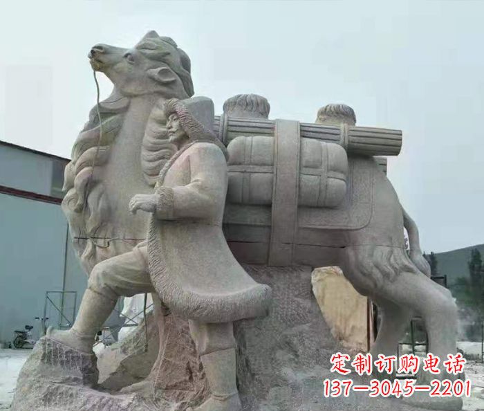 威海精致精美的大理石骆驼石雕