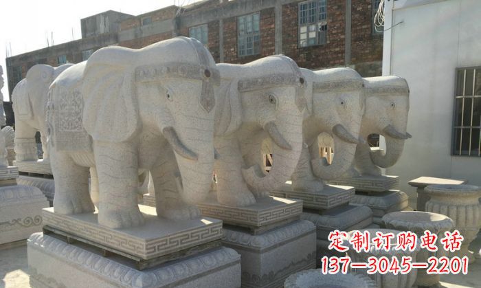 威海缅甸大理石缅甸大象雕塑