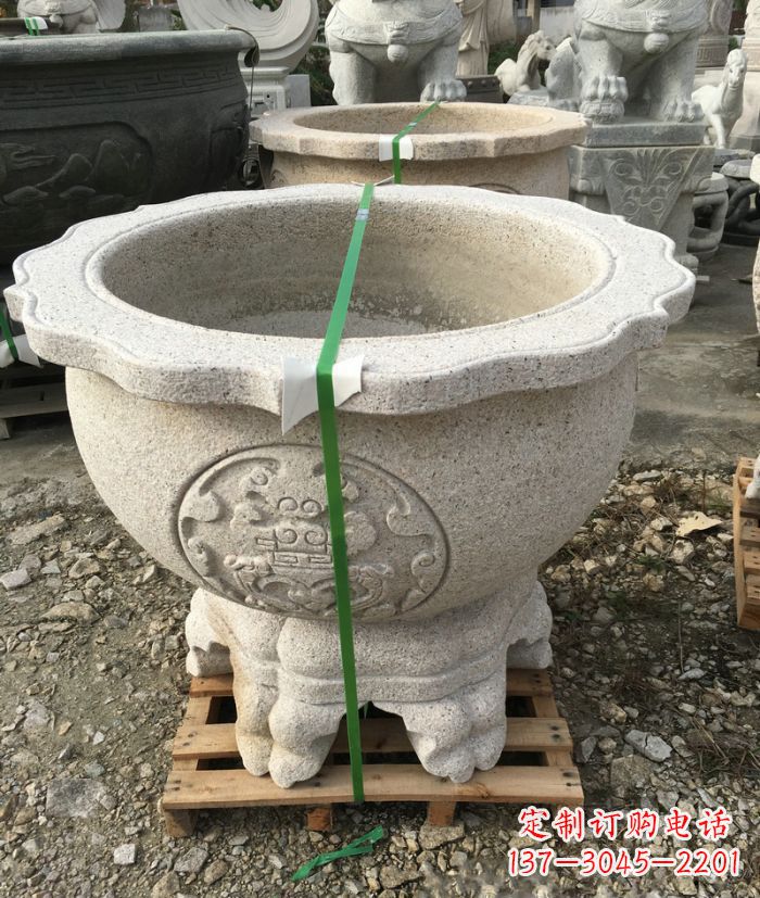 威海高品质大理石水缸雕塑