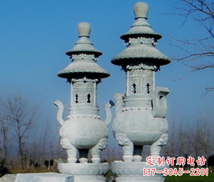 威海公园景观仿古石雕香炉