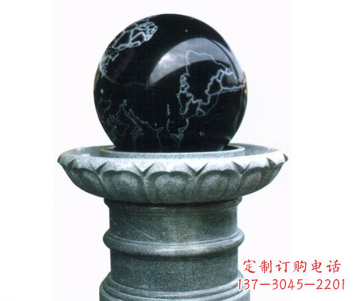 威海公园景观风水球喷泉石雕 (3)