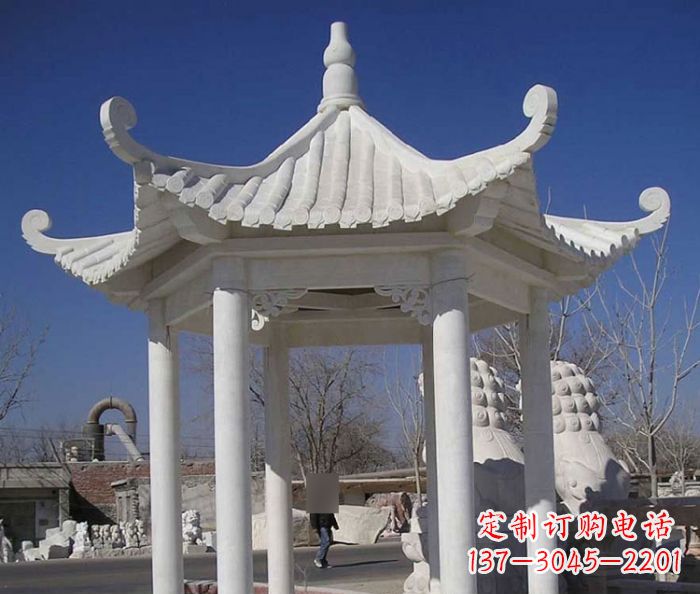威海汉白玉凉亭石雕