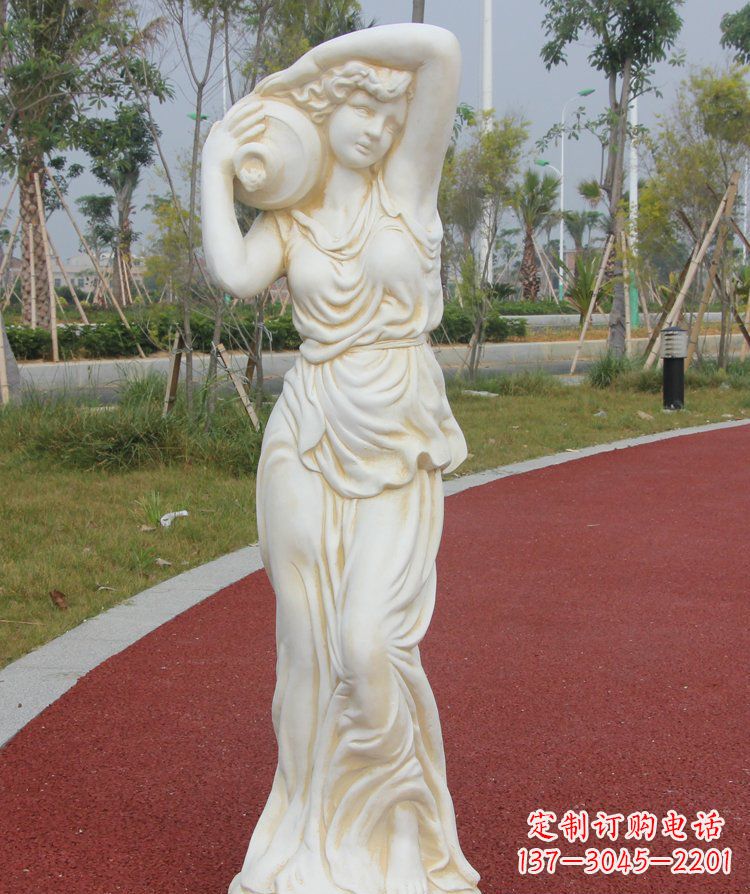 威海传统仕女石质雕塑