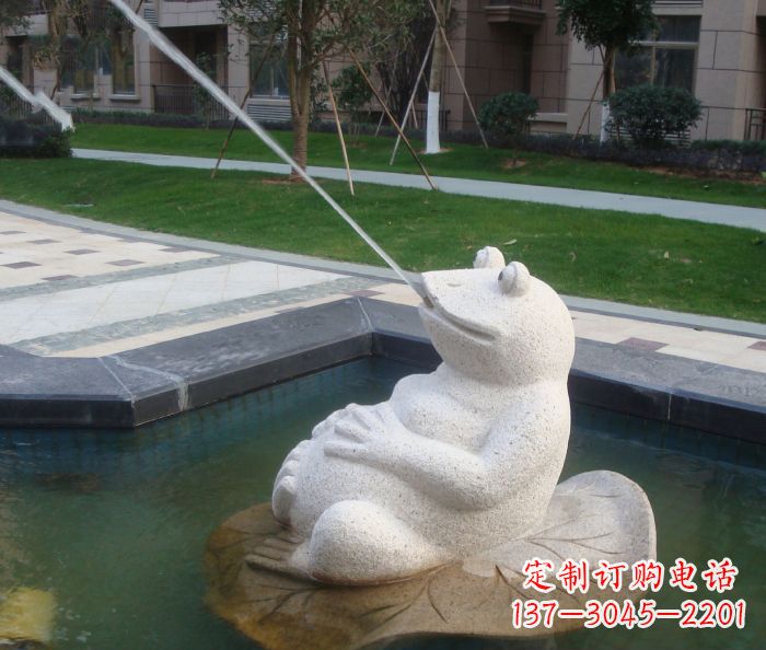 威海精美青蛙喷泉石雕