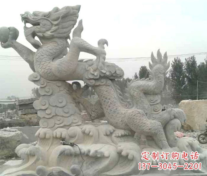 威海精美青龙出水石雕