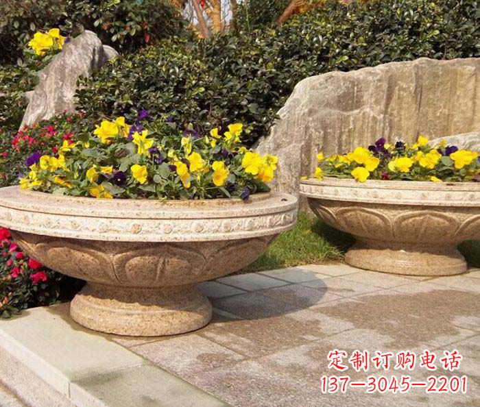 威海砂岩花盆雕塑
