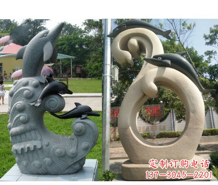 威海海豚雕塑,让你的公园景观更加优美缤纷