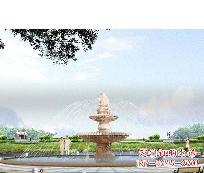 威海精美玉鲤鱼雕塑 精良景观装置