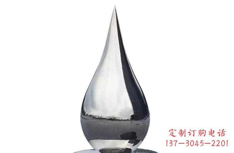 威海精湛打造,完美之作——不锈钢镜面水滴雕塑