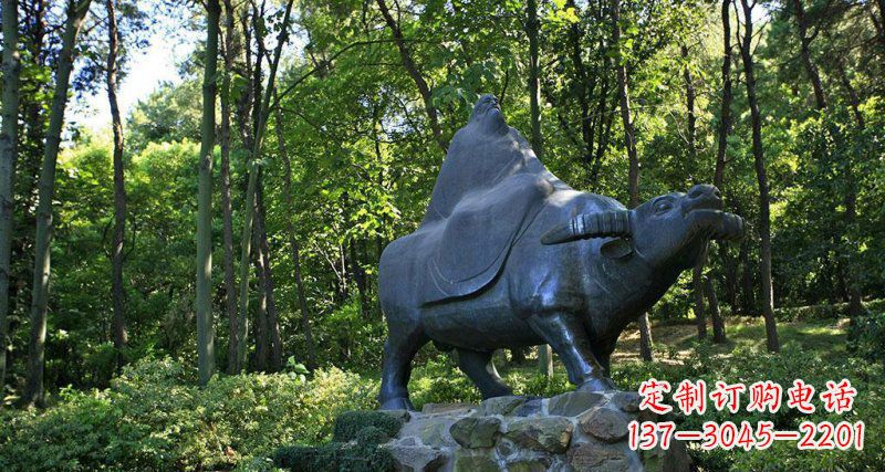 威海铜雕“老子骑牛西行”雕塑