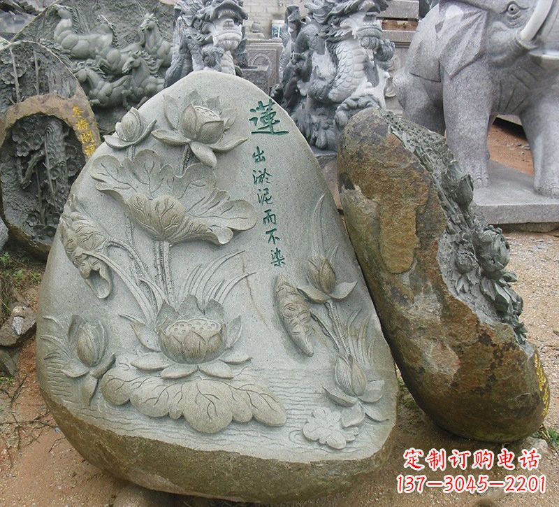威海以莲花为灵感的浮雕艺术