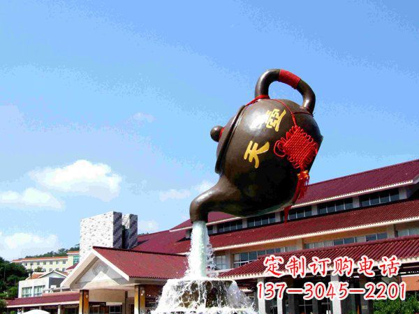 威海传统铜质茶壶雕塑