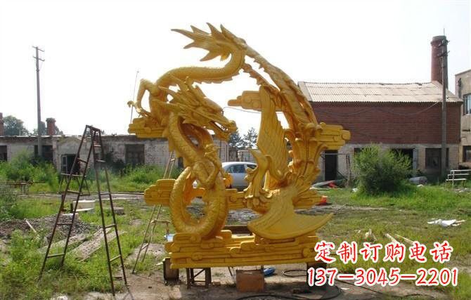 威海公园龙凤呈祥铜雕