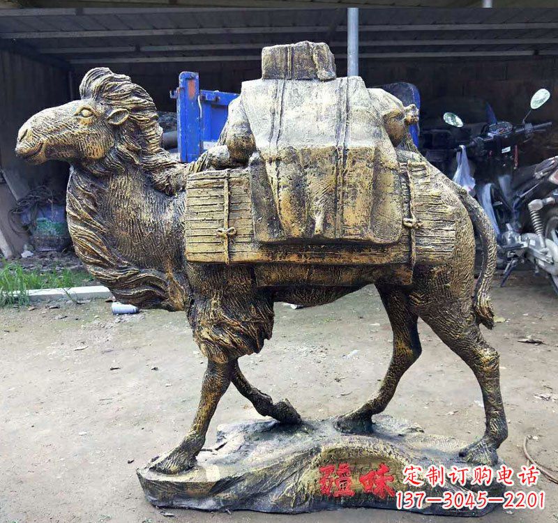 威海新颖华丽的骆驼铜雕定制