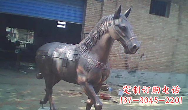 威海公园马动物铜雕 (4)
