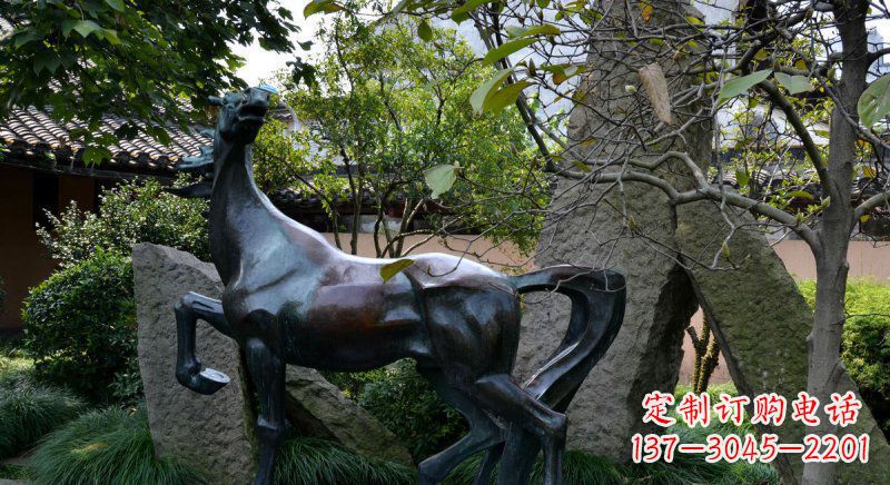 威海公园马动物铜雕 (6)