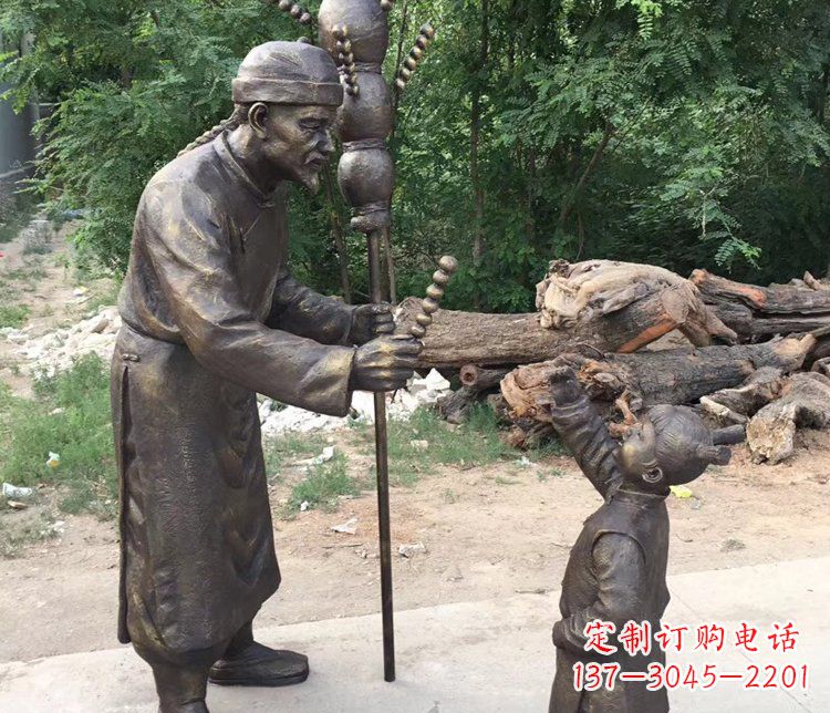 威海温馨传情,情意绵绵——铜质葫芦雕塑