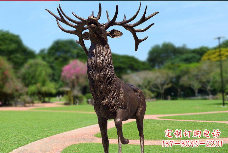 威海梅花鹿铜雕制作