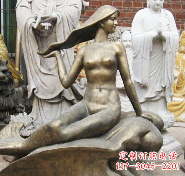 威海精美铜质美人鱼雕塑