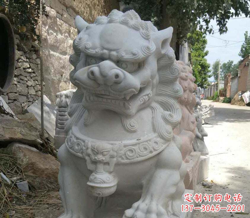 威海中领雕塑母子狮子石雕