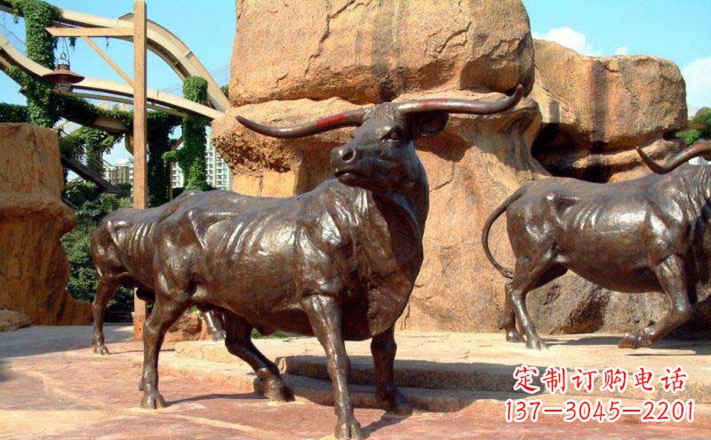 威海公园牛动物铜雕