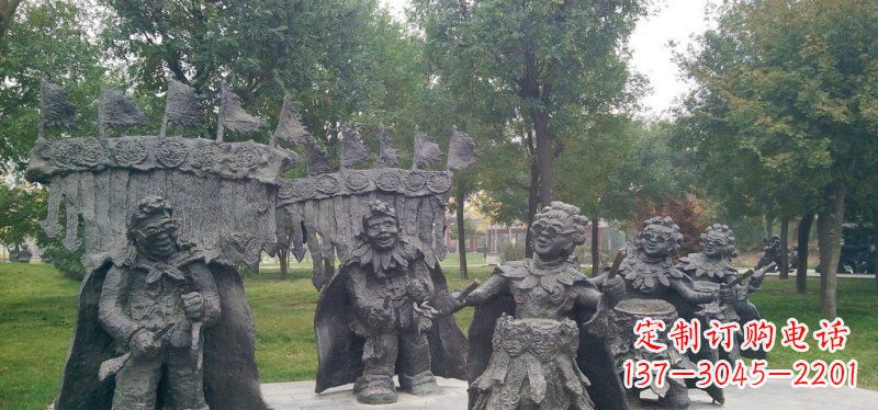 威海领雕塑扭秧歌老人铜雕