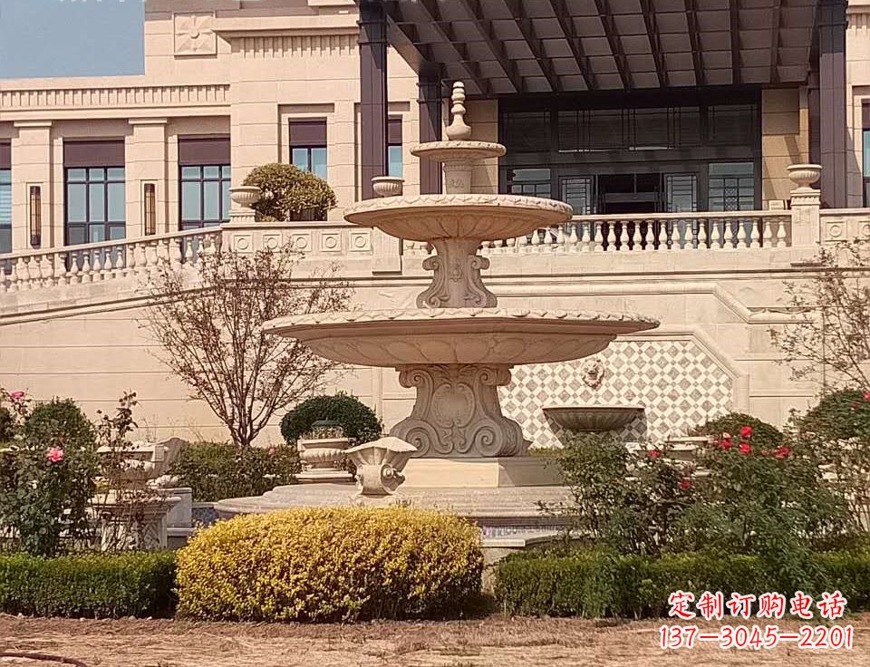 威海中领雕塑定制精美喷泉鱼石雕