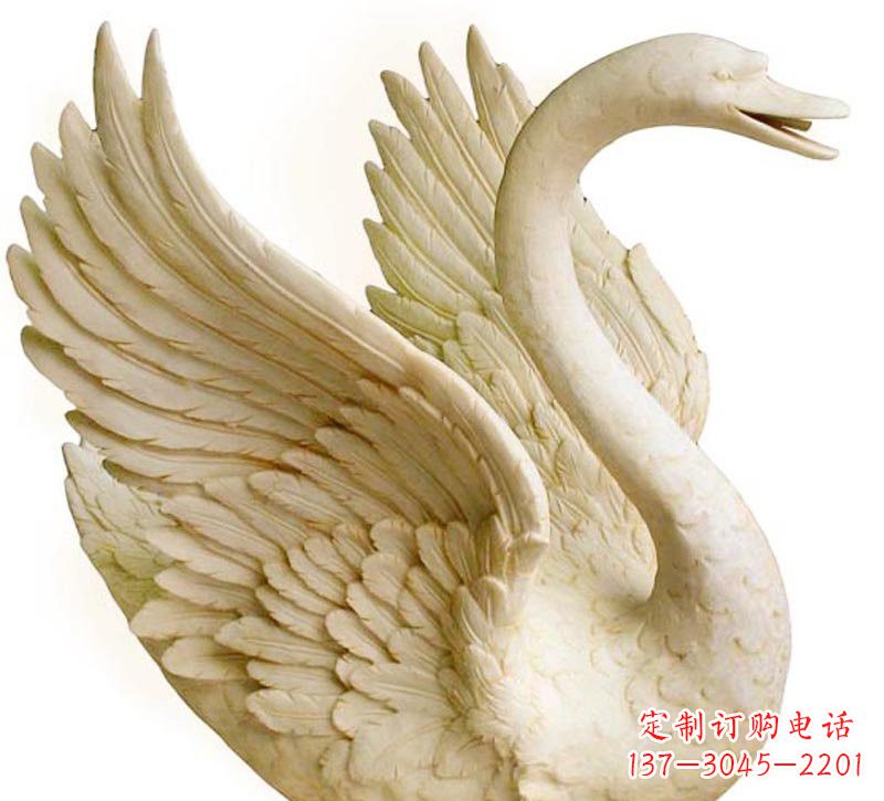 威海公园喷水天鹅石雕