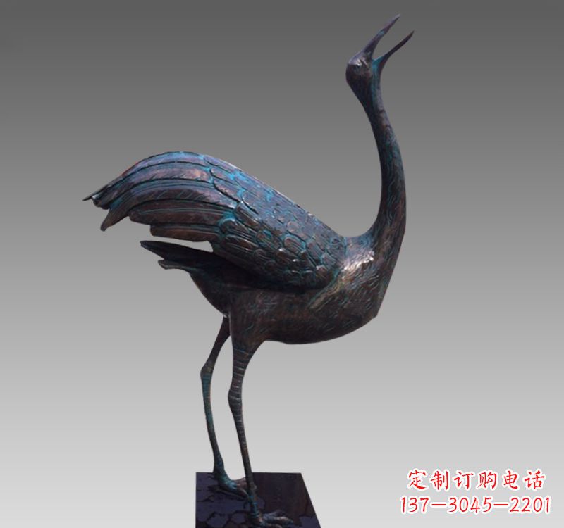 威海青铜雕刻仙鹤翱翔