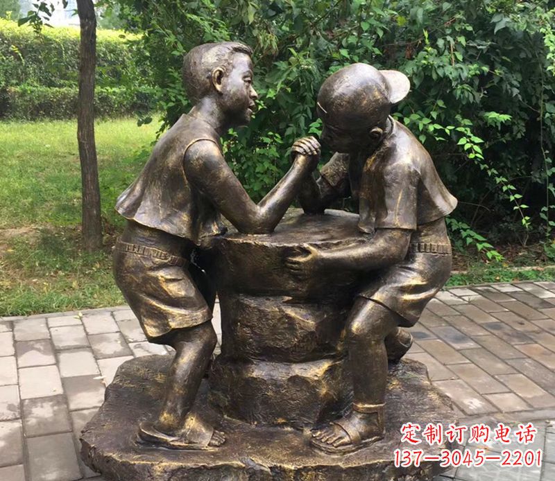 威海童心盎然儿童铜雕